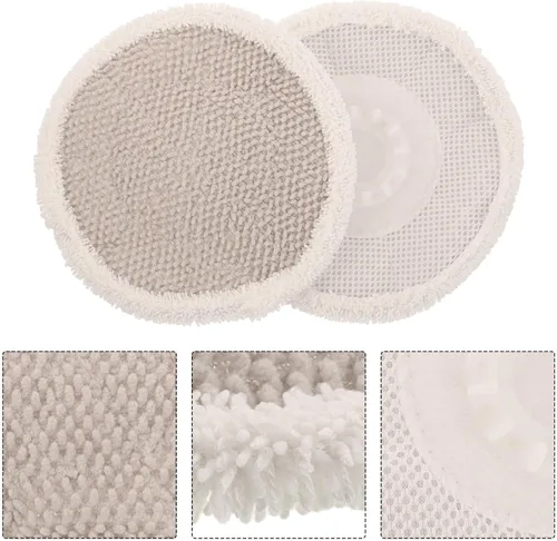 Vista 8 de 2pcs Reusable Steam Mop Pad Replacement Washable High Absorbency Cotton Cloth Cleaning Pads for Floor Steam Cleaner Compatible Models S7001 S8201