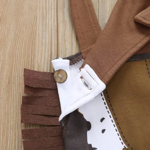Vista 4 de Conjunto de ropa de bebé para niños y bebés, de algodón y tirantes