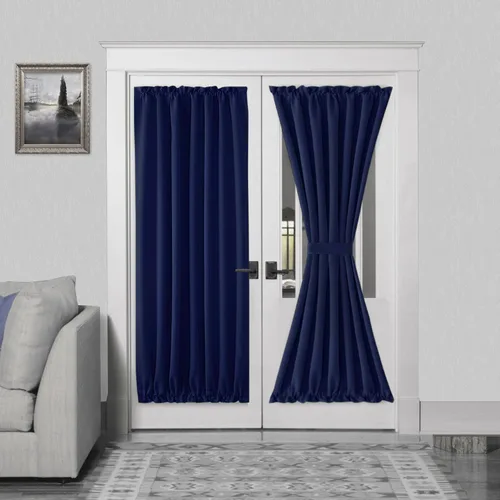 Vista 200 de DWCN Cortinas para Puertas Francesas – Cortinas opacas térmicas con bolsillo para barra para puertas con ventana de cristal, puertas de cocina