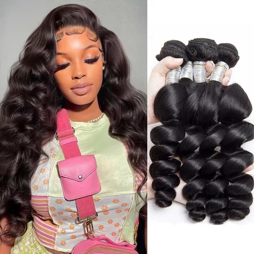 Vista 20 de Extensiones de cabello humano ondulado de 16, 18, 20, 22 pulgadas, grado 10A, extensiones de cabello humano ondulado 100% sin procesar, color negro
