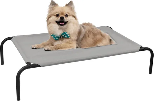 Vista 11 de Cuna elevada para mascotas pequeñas, cama elevada para perros con malla transpirable, marco de acero resistente