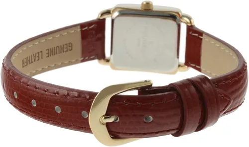 Vista 3 de Peugeot - Reloj cuadrado pequeño con correa de piel auténtica para mujer