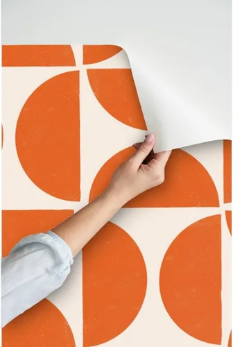 Vista 3 de Despegar y pegar papel tapiz Muestras - Mod Shapes Retro Geométrico Gran Escala Bold MCM Minimalismo Papel pintado personalizado extraíble por