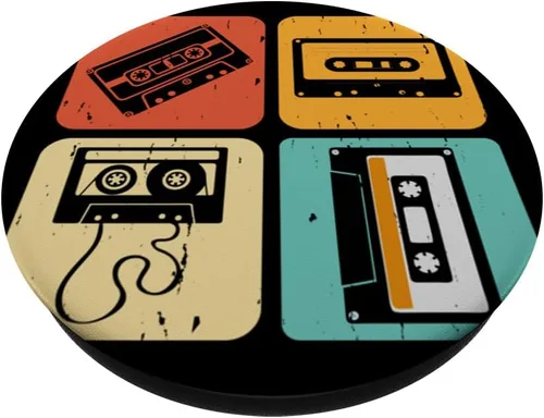 Vista 2 de Cassette Tape Music 70s, 80s, 90s, Retro Playlist PopSockets Standard PopGrip