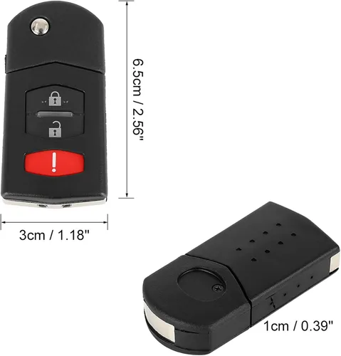 Vista 7 de X AUTOHAUX Nuevo reemplazo del coche llavero remoto llavero Shell caso BGBX1T478 para Mazda 2 3 5 Cx-7 Cx-9 3 teclas botón negro