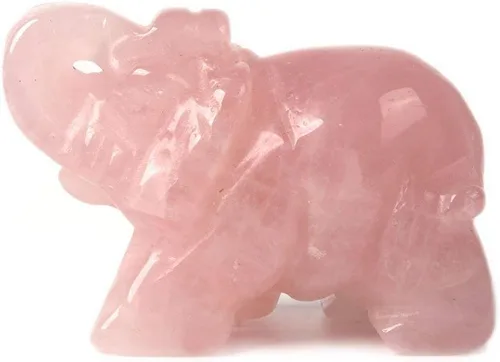 Vista 9 de Angelstones Piedra de sangre africana natural tallada con piedras preciosas de elefante curativo de cristal de guardián, estatua de figurilla