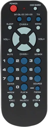 Vista 3 de Reemplazo para RCA 3 dispositivos Control remoto universal tamaño palma – Compatible con accesorios de video de transmisión digital – Código remoto