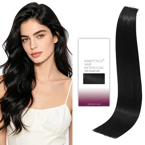 Vista 17 de WindTouch Extensiones de cabello humano con cinta adhesiva, color rojo, 20 unidades, 14 pulgadas, #rojo, 1.06 oz