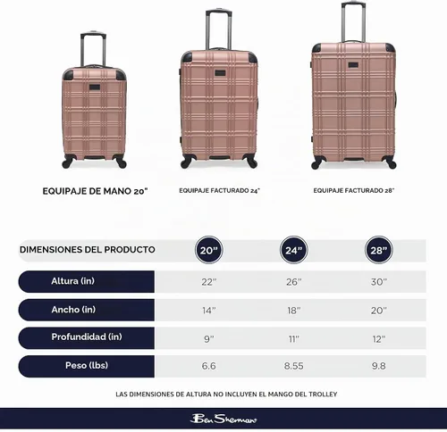 Vista 2 de Ben Sherman Nottingham - Maleta rígida de viaje, Rose gold), 180352RG Oro rosa