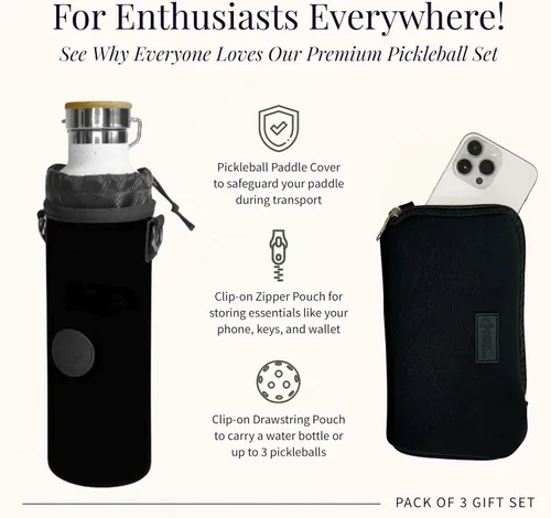 Vista 4 de Posh Pickler Bolsa de pickleball 3 en 1 para mujeres y hombres, bolsa de mano, bandolera y mochila, diseño convertible, se adapta a hasta 2 paletas