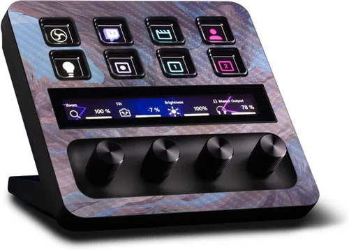 Vista 17 de MightySkins - Piel de fibra de carbono compatible con Elgato Stream Deck + Marble Magma Acabado de fibra de carbono texturizado protector