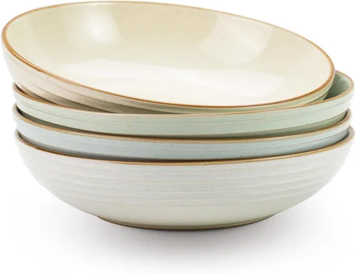 Vista 8 de famiware Tempus - Juego de 4 cuencos para pasta de 8.6'', cuencos de 40 oz para cocina, cuencos hondos de gres para servir, aptos para lavavajillas