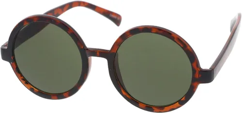 Vista 2 de Lentes de sol redondos retro de moda para mujer UV400 con borde de cuerno lente de color neutro de 2047in tortugaverde