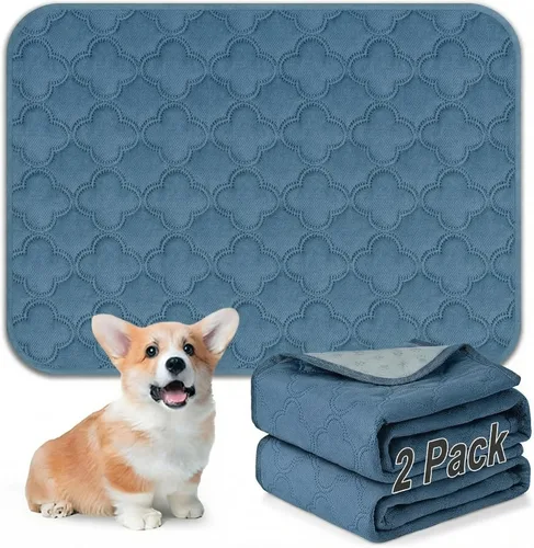 Vista 13 de FunFurry Forro lavable para jaula de conejillo de indias, paquete de 4 almohadillas reutilizables y lavables, ropa de cama impermeable para Azul