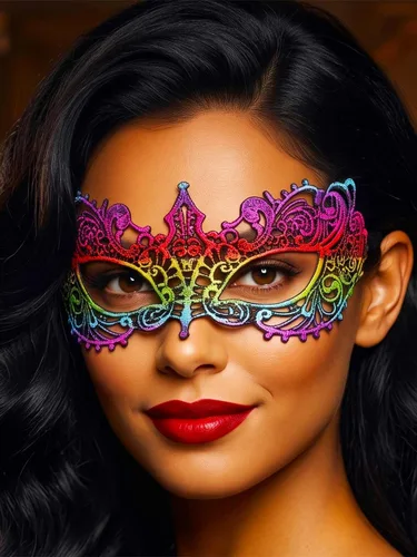 Vista 12 de HEREAD Máscara de encaje negra para disfraz de Halloween, máscara de ojos para mujer