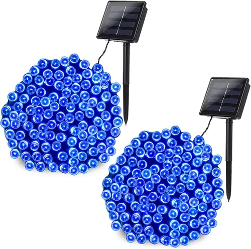 Vista 9 de Joomer Solar Christmas Lights, 2PACK Total 144FT 400LED Color Changing Blanco cálido+multicolor
