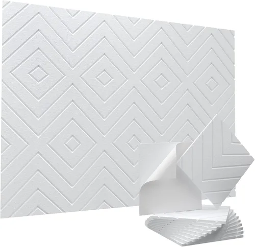 Vista 11 de Vieshful Paneles acústicos autoadhesivos, paneles de pared insonorizados de 12 x 12 x 0.4 pulgadas, absorbentes de sonido de alta densidad, paneles