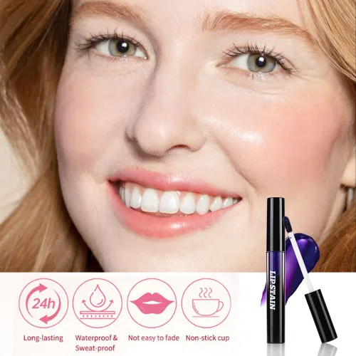 Vista 4 de evpct Tinte labial rosa nude cálido, acabado mate, a prueba de transferencia, delineador de labios que se despega, maquillaje brillante, de larga