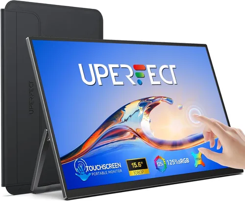 Vista 12 de UPERFECT Extensor de pantalla para laptop, monitor portátil triple inalámbrico de 14 pulgadas, monitor de viaje dual ultra delgado 125% sRGB un