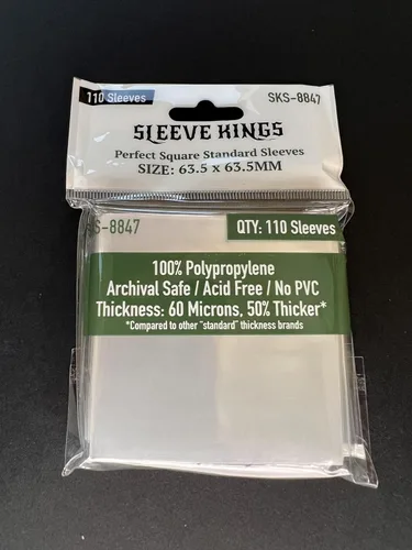 Vista 47 de Sleeve Kings Fundas para tarjetas estándar, 110 unidades, transparentes de 60 micrones de grosor, tamaño mini (1.575 x 3.504 in), compatibles