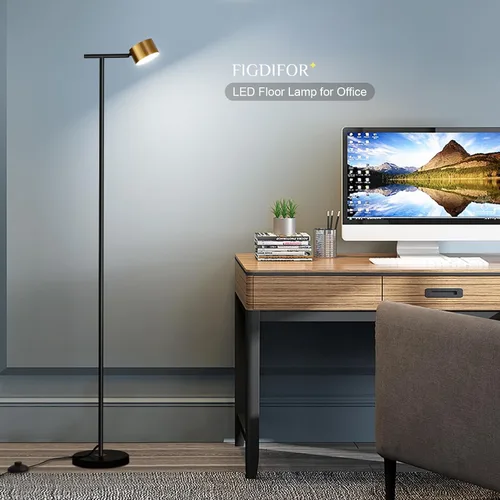 Vista 11 de Lámparas de pie para sala de estar, lámpara de lectura de pie de 3 temperaturas de color con cabezal flexible, moderna lámpara de pie alta