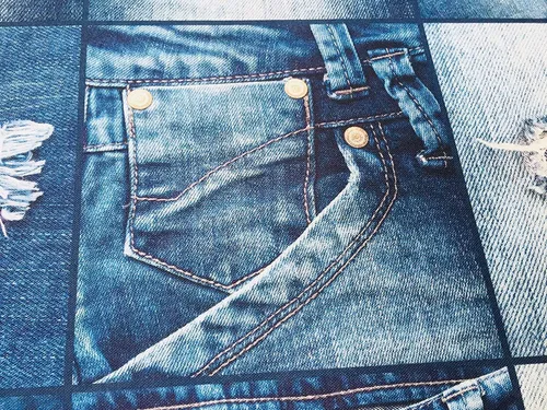 Vista 9 de LushFabric Tela de mezclilla con efecto de jeans para decoración de interiores, cortinas, material de algodón con retazos de mezclilla azul, lona