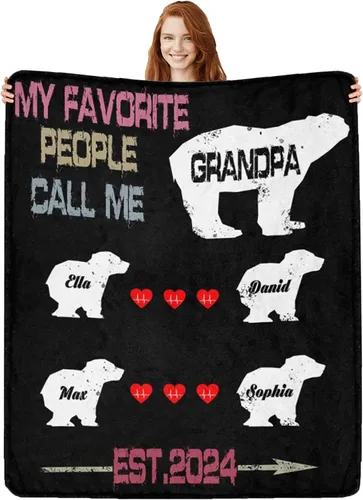Vista 32 de Regalos personalizados de cumpleaños para el Día del Padre, para papá, abuelo, hombres, manta personalizada con fotos para mi papá, regalos de hija