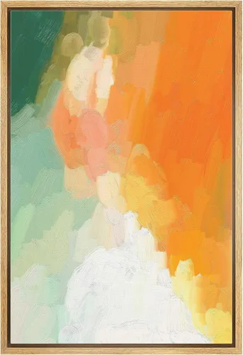 Vista 30 de MUDECOR Impresión en Lienzo Enmarcado Arte de Pared Pincelada Floral Abstracta en Tonos Neutros Cálidos Tonos Terrosos Ilustraciones Minimalismo