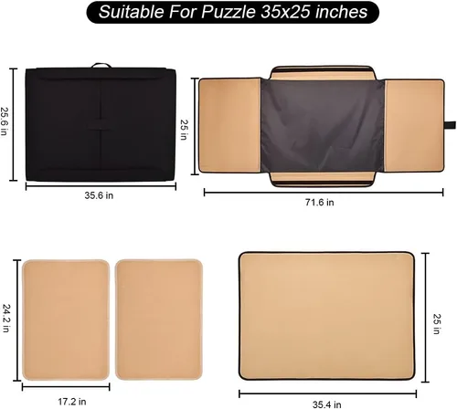 Vista 2 de Tablero de rompecabezas de 1500 piezas, tablero de rompecabezas portátil, tablero de rompecabezas de 25 x 35.43 pulgadas, organizador