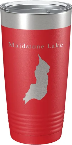 Vista 11 de Maidstone Lake Map Tumbler Travel Mug Insulated Laser Engraved Coffee Cup Vermont 20 oz Black