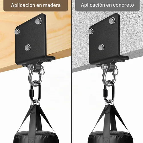 Vista 8 de Kipika Colgador de pared para bolsa pesada, soporte giratorio para bolsa de boxeo resistente para gimnasio en casa, longitud ajustable para bolsa