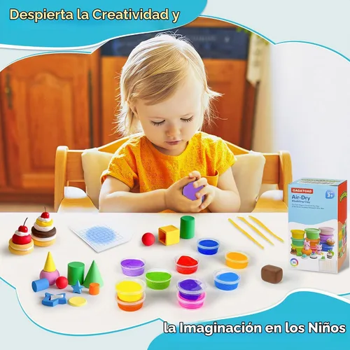 Vista 3 de GAGATOAD - Arcilla seca al aire para niños, 36 colores con libro guía, kit de arcilla ultra ligera para secar al aire con tabla de prensar