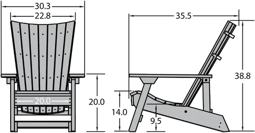 Vista 3 de Highwood Manhattan Beach - Silla Adirondack, talla única, color negro