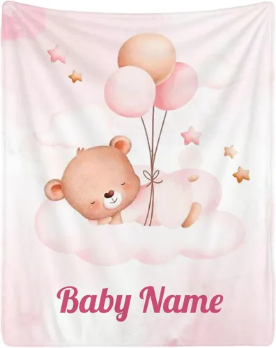 Vista 9 de Manta personalizada con nombre para adolescentes, niñas, niños, mantas de bebé personalizadas de franela ultra suave y acogedora, manta con nombre