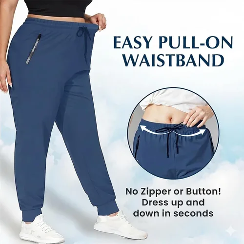 Vista 3 de Pantalones casuales de seda de hielo ultra elásticos para mujer de más de 50 años