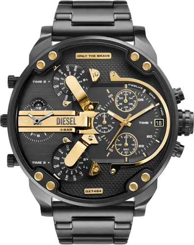 Vista 7 de Diesel Mr. Daddy 2.0 - Reloj de hombre con cronógrafo de tamaño extra grande y correa de acero inoxidable, silicona o cuero