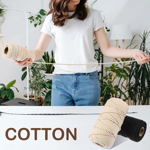 Vista 8 de VICASKY 2 rollos de cuerda de yute de 0.157 in, cuerda de cinta fina natural para manualidades, plantas de jardinería, envoltura de regalos, arte