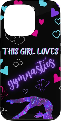 Vista 10 de Funda para iPhone 16 Gymnast This Girl Heart Loves Gymnastics Pink Teal