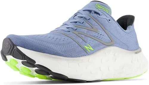 Vista 14 de New Balance Fresh Foam X More V4 - Tenis para correr para hombre Aluminio Gris/Neón Libélula/Caléndula Caliente