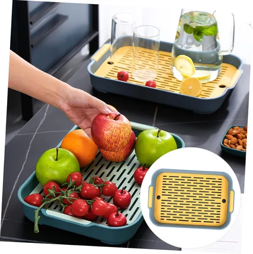 Vista 5 de Holibanna Bandeja de drenaje de platos, bandeja de té de gongfu, capacidad de almacenamiento de agua, tabla de drenaje, almohadilla de secado
