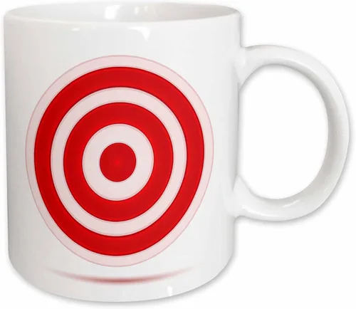 Vista 12 de 3dRose Taza de círculo blanco y rojo, 11 oz, color negro