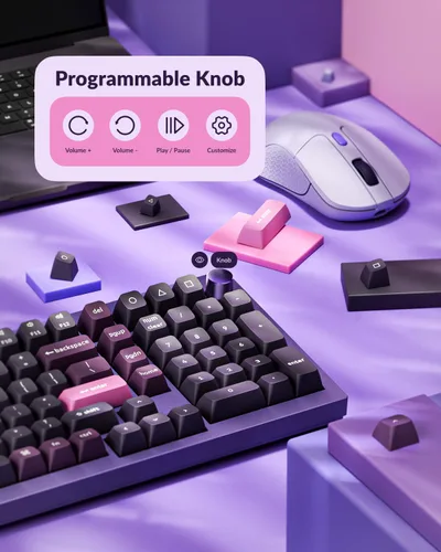 Vista 8 de Keychron Q5 Pro - Teclado mecánico inalámbrico QMK/VIA, diseño completo personalizable del 96% con perilla programable, interruptor K Pro marrón