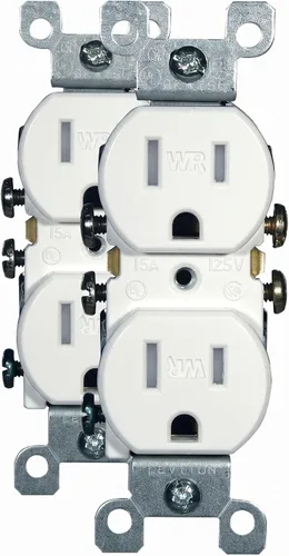 Vista 2 de Leviton - interruptor seguro y resistente al clima con receptáculo doble, W5320-T0W