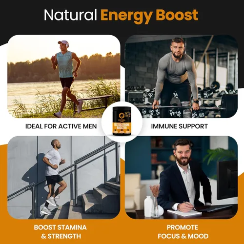 Vista 4 de Potenciador de testosterona para hombres, alta potencia, Tongkat Ali, Maca, Turkesterona, suplemento de testosterona para hombres (90 cápsulas)
