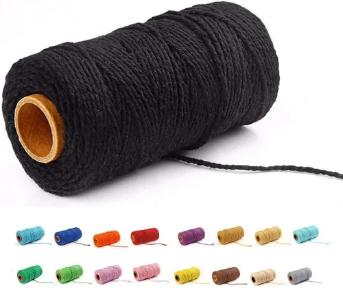 Vista 18 de FLIPPED (109 yardas/1.5 mm/35 colores opcionales) 109 cuerdas de macramé para manualidades, cuerda de algodón para macramé, cuerda de panadero