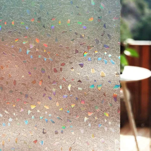 Vista 8 de LEMON CLOUD Película opaca total para ventana, adhesivos de vinilo, calcomanías decorativas 3D con efecto vitral para vidrio, cobertura estática