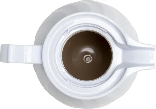 Vista 3 de Winco Servidor de bebidas aislado con botón pulsador con diseño de remolino, 64 onzas, color blanco