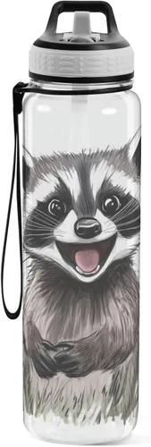 Vista 30 de Fustylead Amanita - Botella de agua de 32 onzas con popote, transparente a prueba de fugas, para mujeres y hombres, para deportes al aire libre