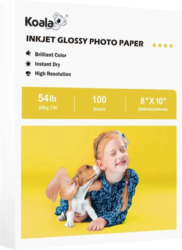 Vista 9 de Papel Fotográfico de Koala para Impresoras de Inyección de Tinta, Brillante, 4x6 Pulgadas, 100 Hojas, 54 lb, Papel para Fotos, 200 g/m²