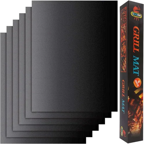 Vista 7 de LOOCH Juego de 5 alfombrillas antiadherentes para barbacoa, reutilizables